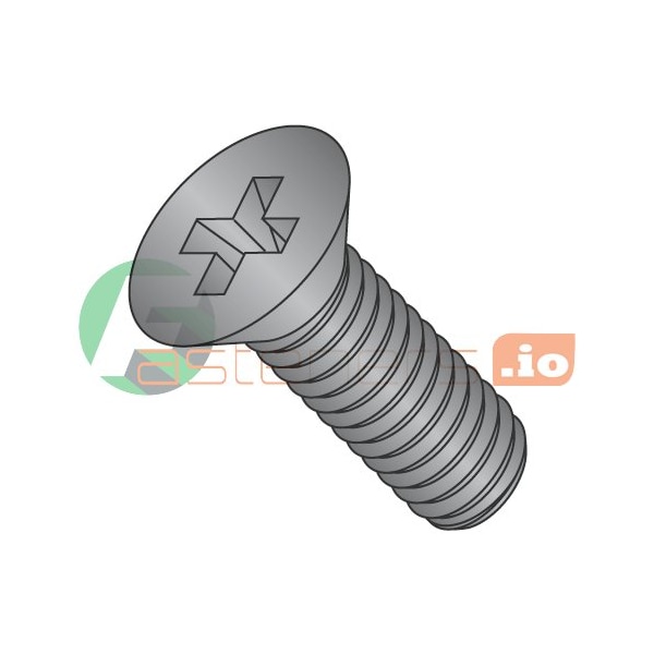 Newport Fasteners #8-32 x 5/16 in Phillips Flat Machine Screw, Black Oxide 18-8 Stainless Steel, 5000 PK 622617 - main